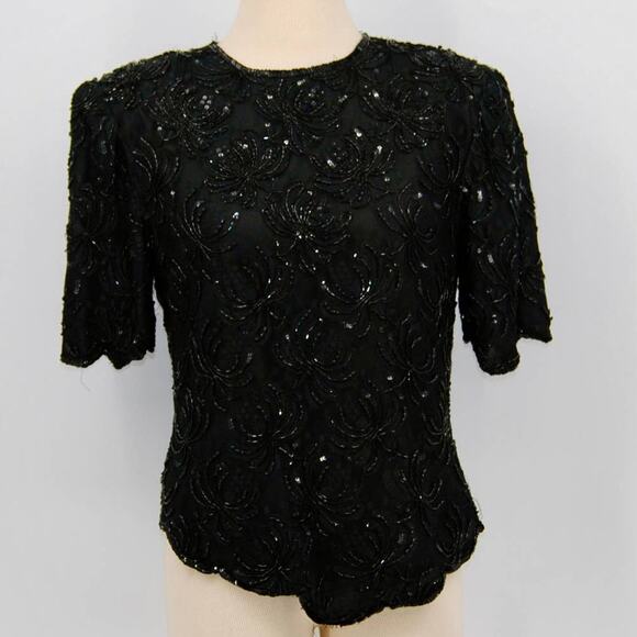 Vintage Laurence Kazar Beaded Blouse - Picture 1 of 5